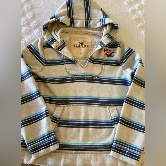 Hollister Other - Hollister Vintage Y2K Men's Striped Surf Hoodie Embroidered Logo Pullover Beach